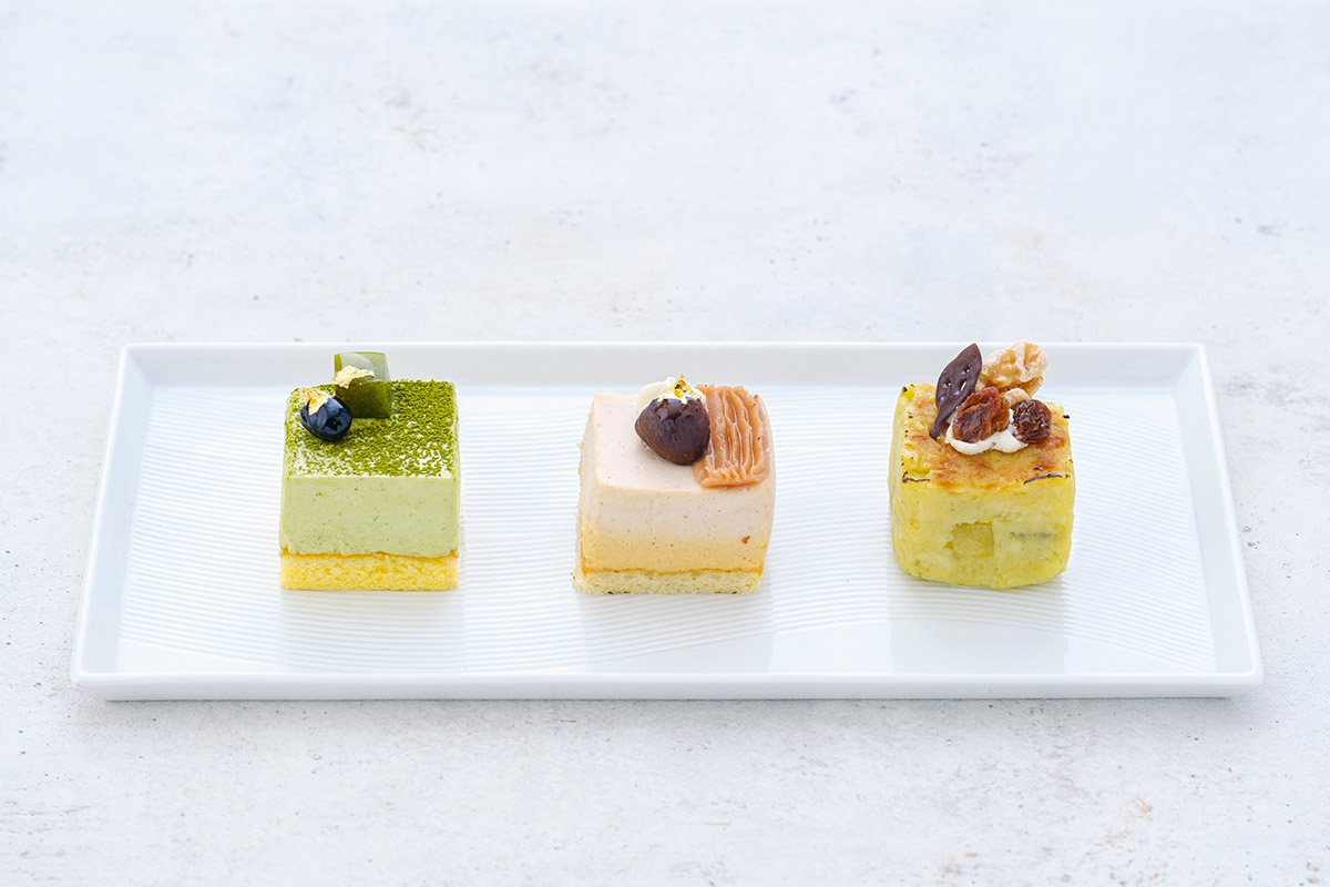 カラメル香ばしいマロンムースとスイートポテト