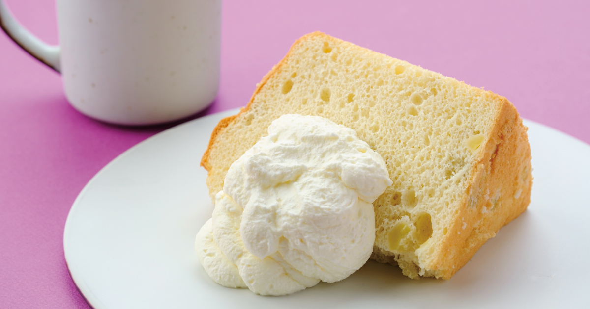 ほくほくの優しい味わい「お陽さまのシフォン 米粉とさつまいも」　汐風カフェ11月限定