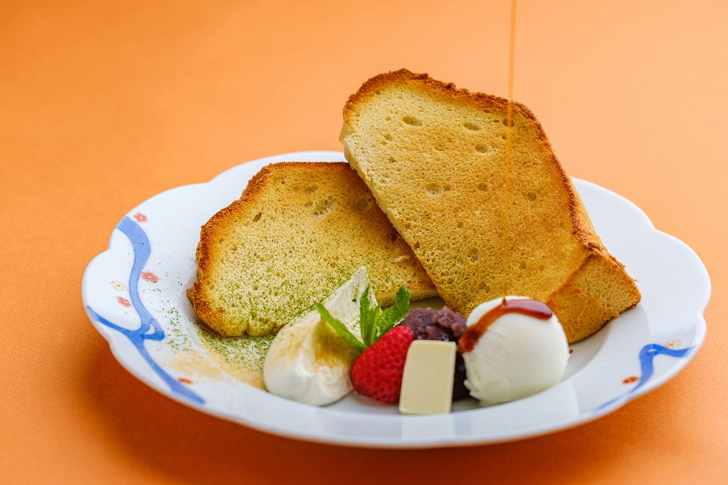 且座_焼きシフォン